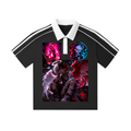 Contrast Collar Short-Sleeve Polo Shirt (glitched)